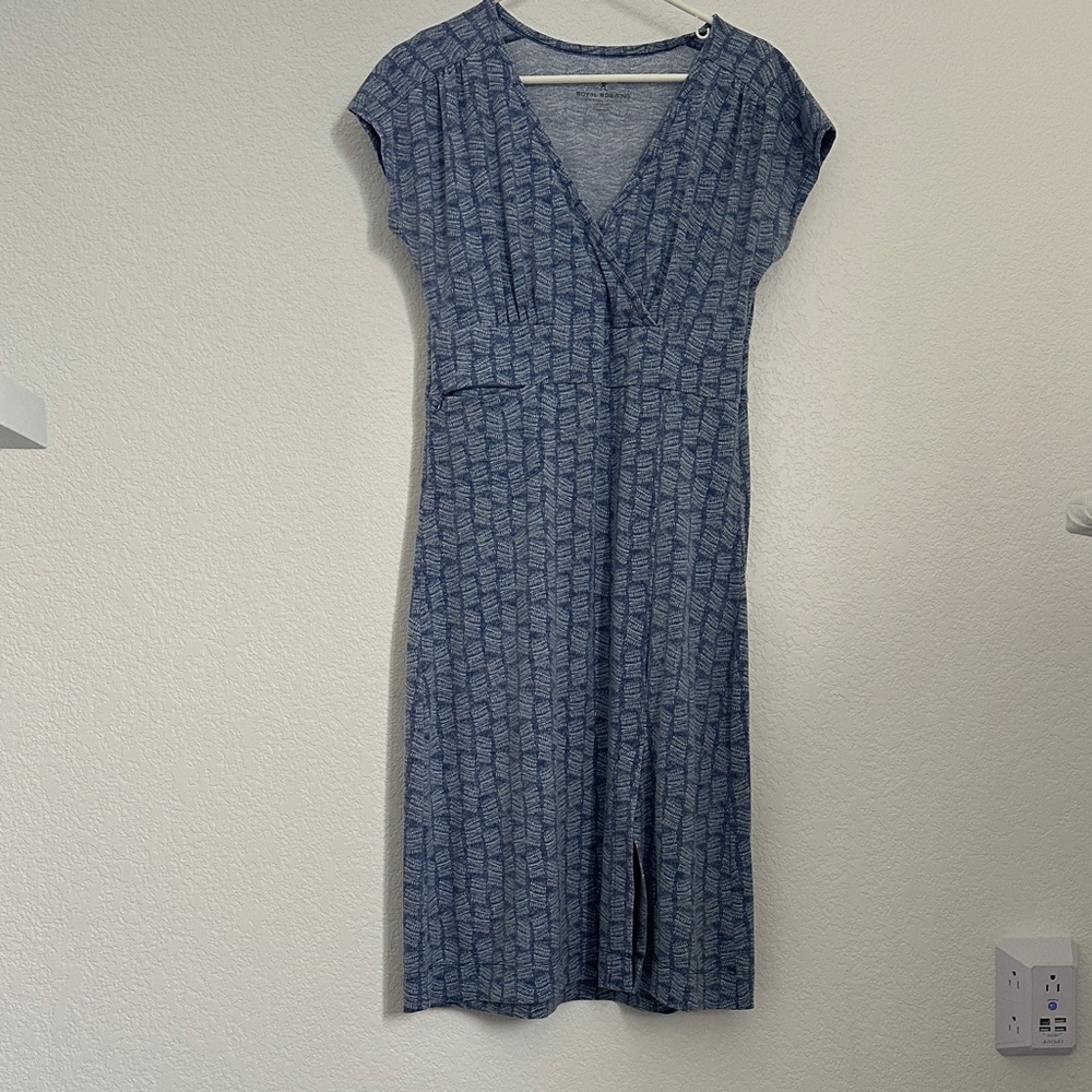 Royal Robbins Blue Textured Midi Dress